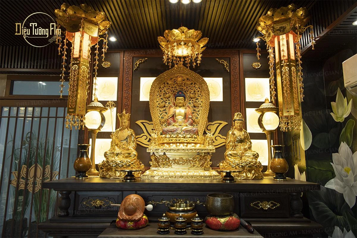 Thiết Trí Gian Thờ Phật - Không Gian Tâm Linh Trang Nghiêm Trong Công Trình Tư Gia Tân Cổ Điển